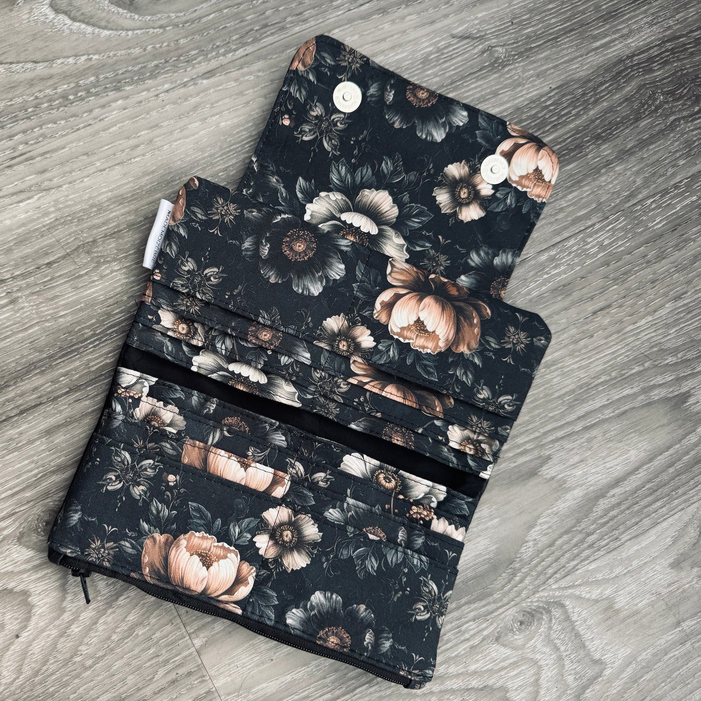 Portefeuille compact - 12 espaces - Fleurs sévères