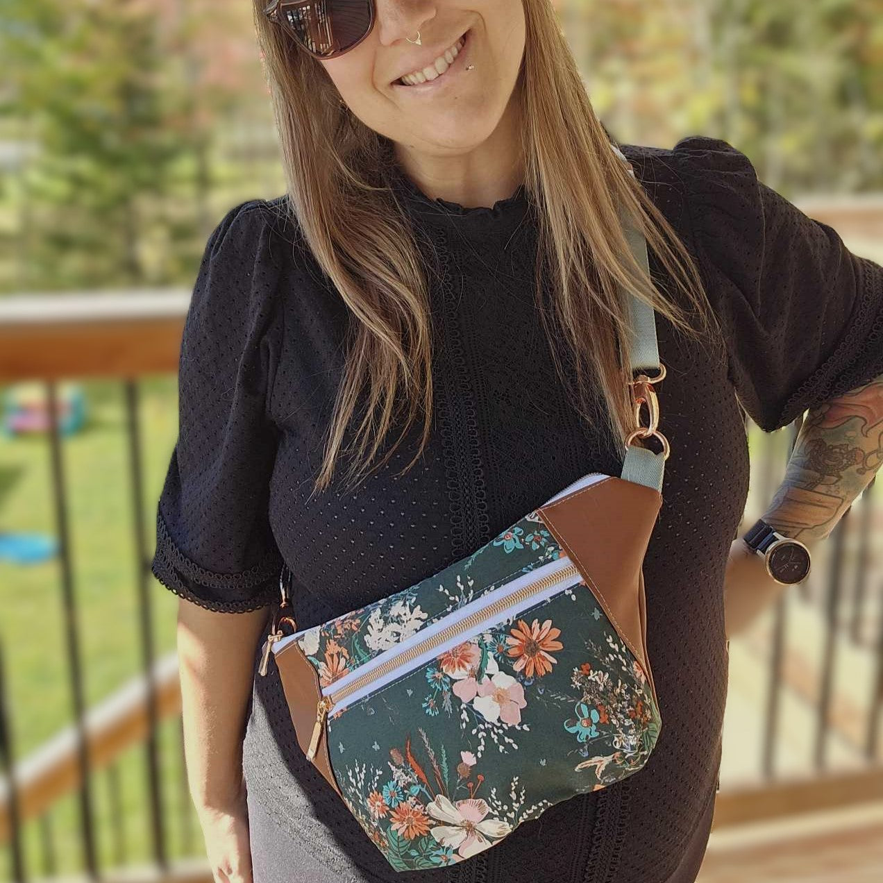 Sac banane - Grosses fleurs