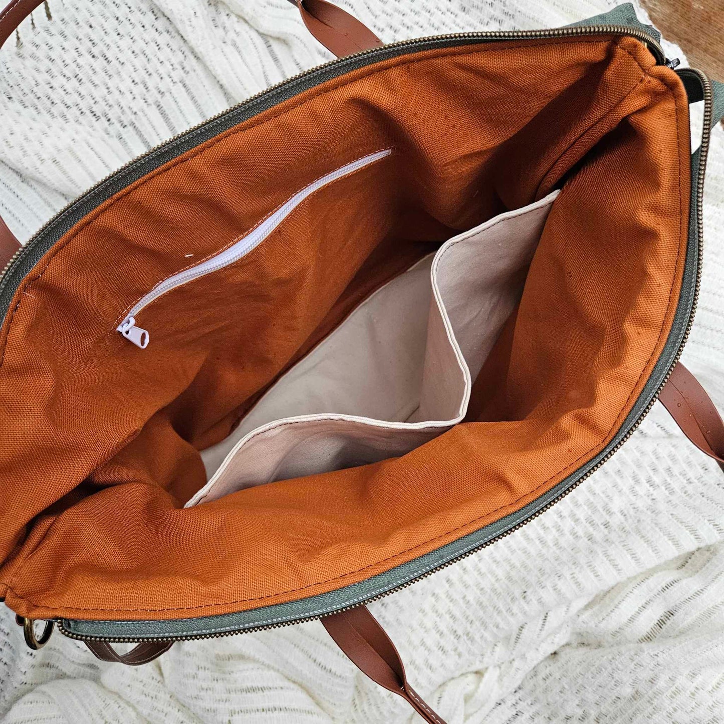 Sac à couches / Sac de travail - Fleuri matelassé
