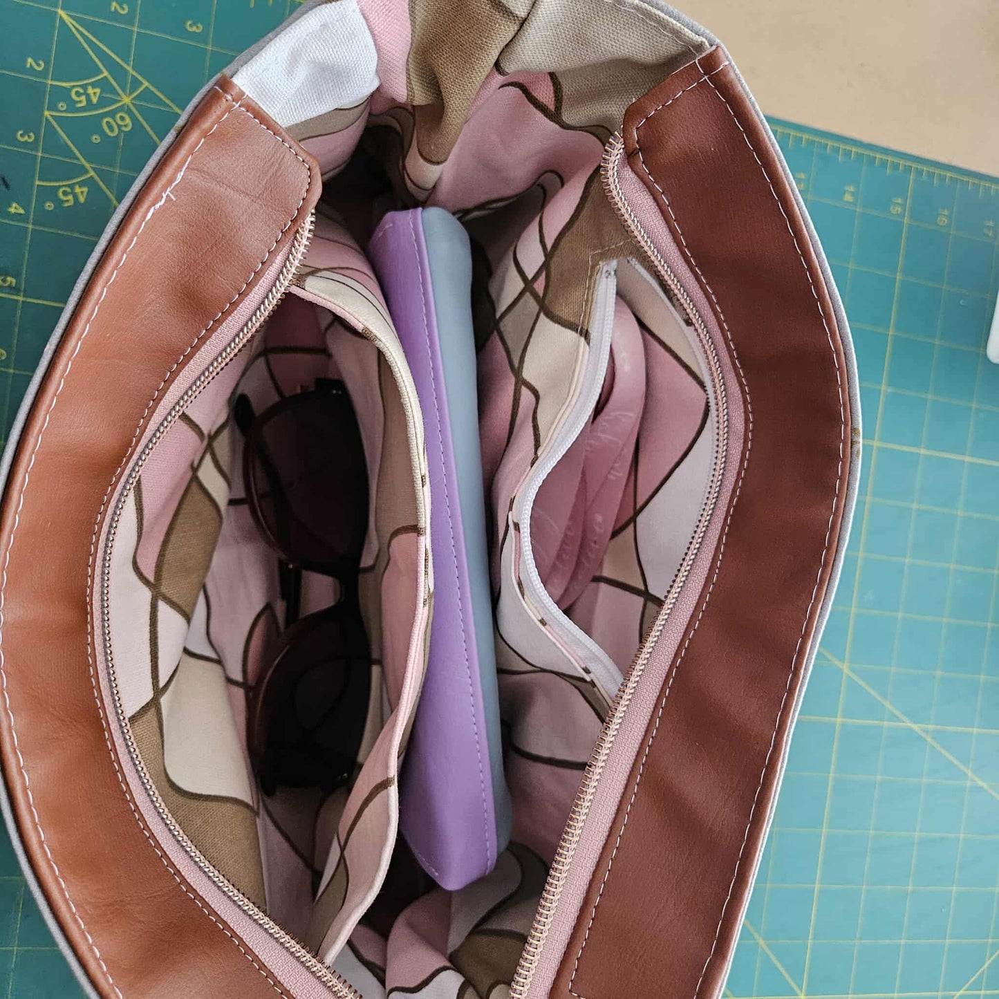 Nouveau modèle - Sac d'été - Fleurs sur sauge