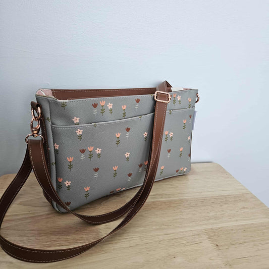 Nouveau modèle - Sac d'été - Fleurs sur sauge