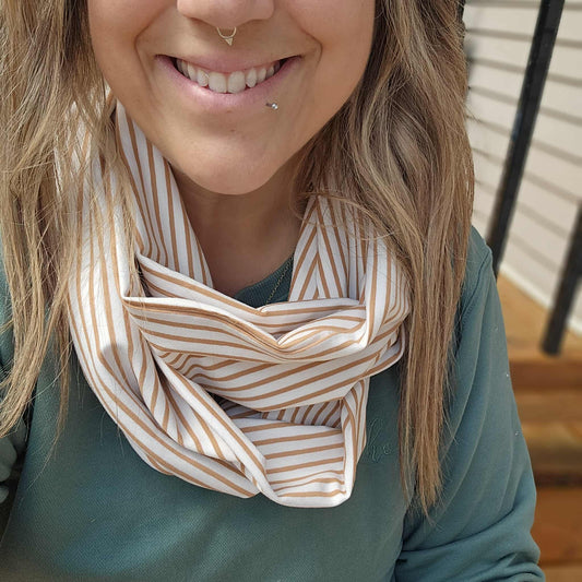 Prêt à partir - Foulard infini ligné ocre