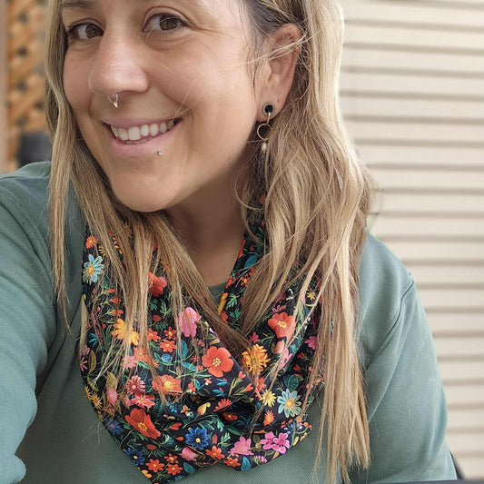 Prêt à partir - Foulard infini Fleurs en 3D