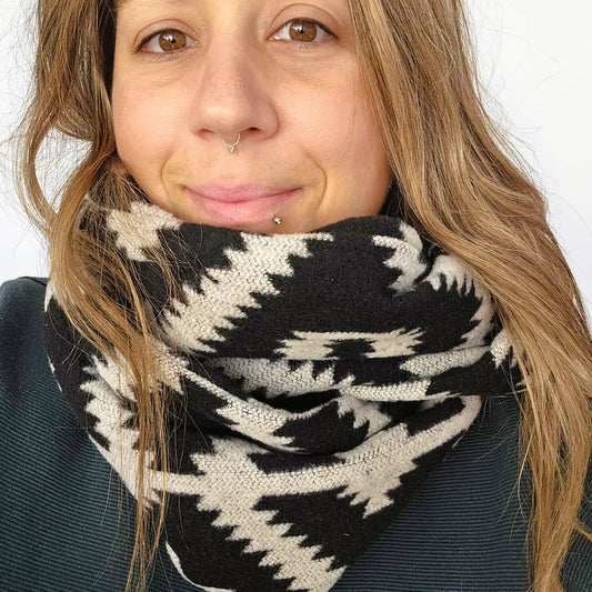 Foulard d'hiver - Lainage noir et blanc