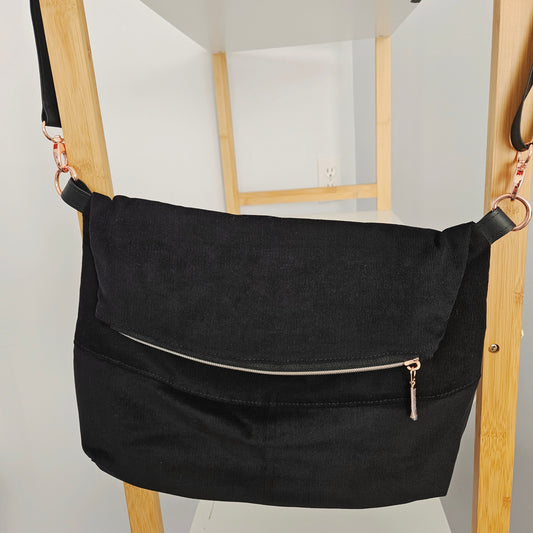 Prêt à partir - INDRI - Classique corduroy noir et rose gold