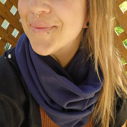 Prêt à partir - Foulard infini automne/hiver - Tricot bleu marin