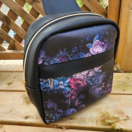 Prêt à partir - Nouveau modèle PIGRO - Sling bag - Fleurs givrées