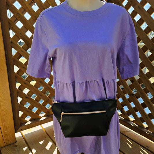 Sac banane/bandoulière - Noir et rose gold