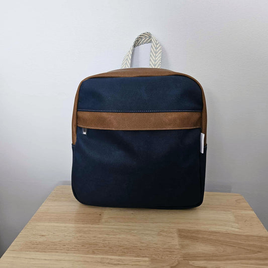 Prêt à partir - Sac à dos - Modèle Athéna 2.0 - Marine et cognac classique