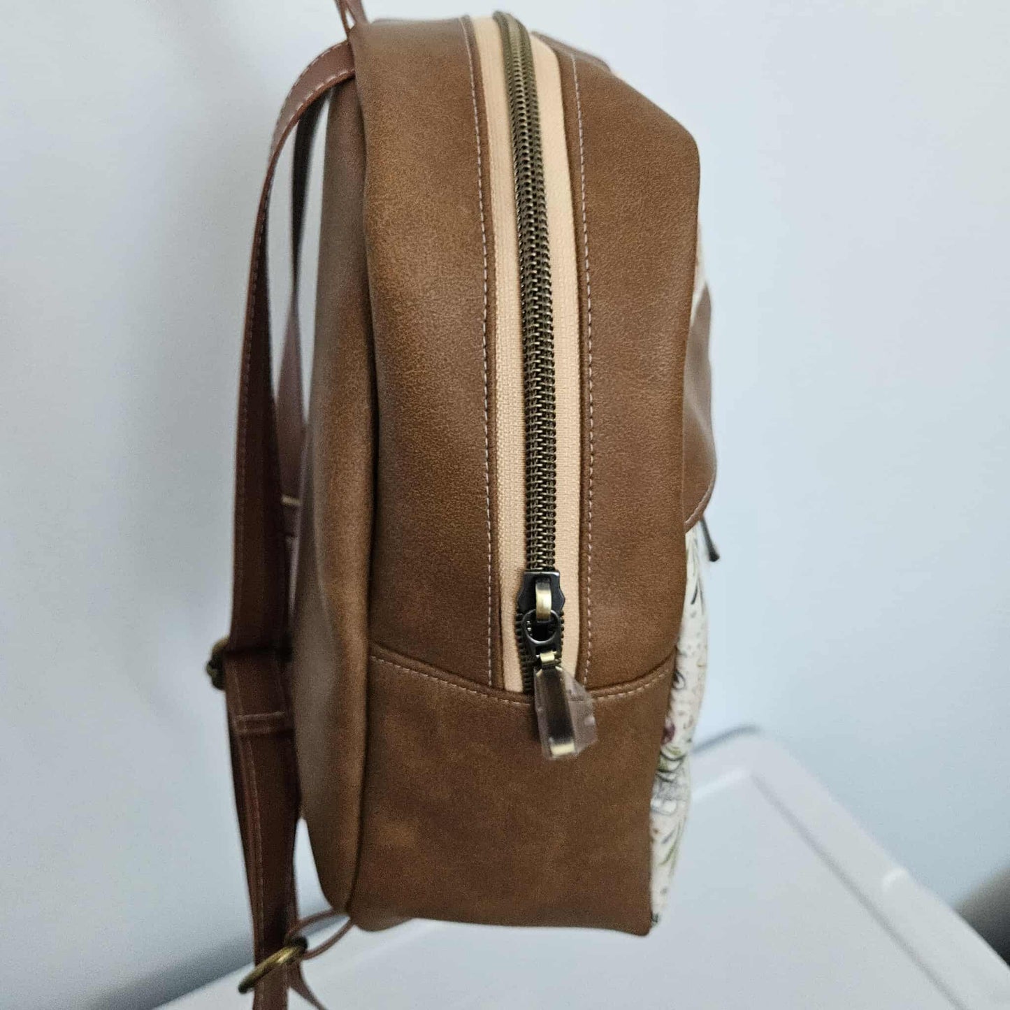 Sac à dos petit format - Florale sur crème
