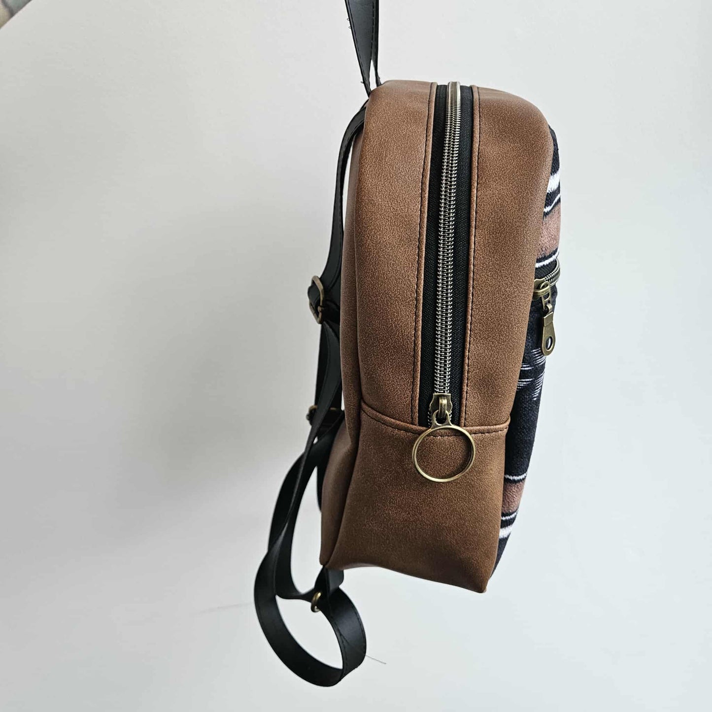 Sac à dos petit format - Boho noir et cognac