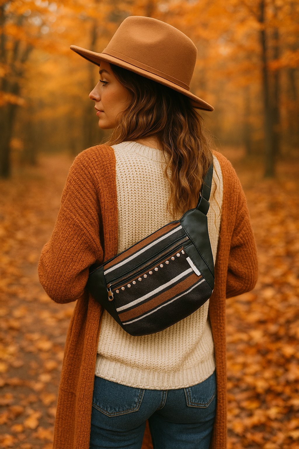 Sac banane/bandoulière - boho noir