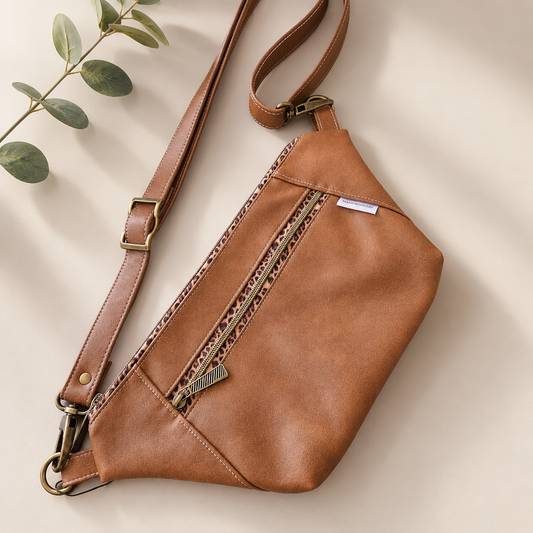 Sac banane/bandoulière - Léopard cognac