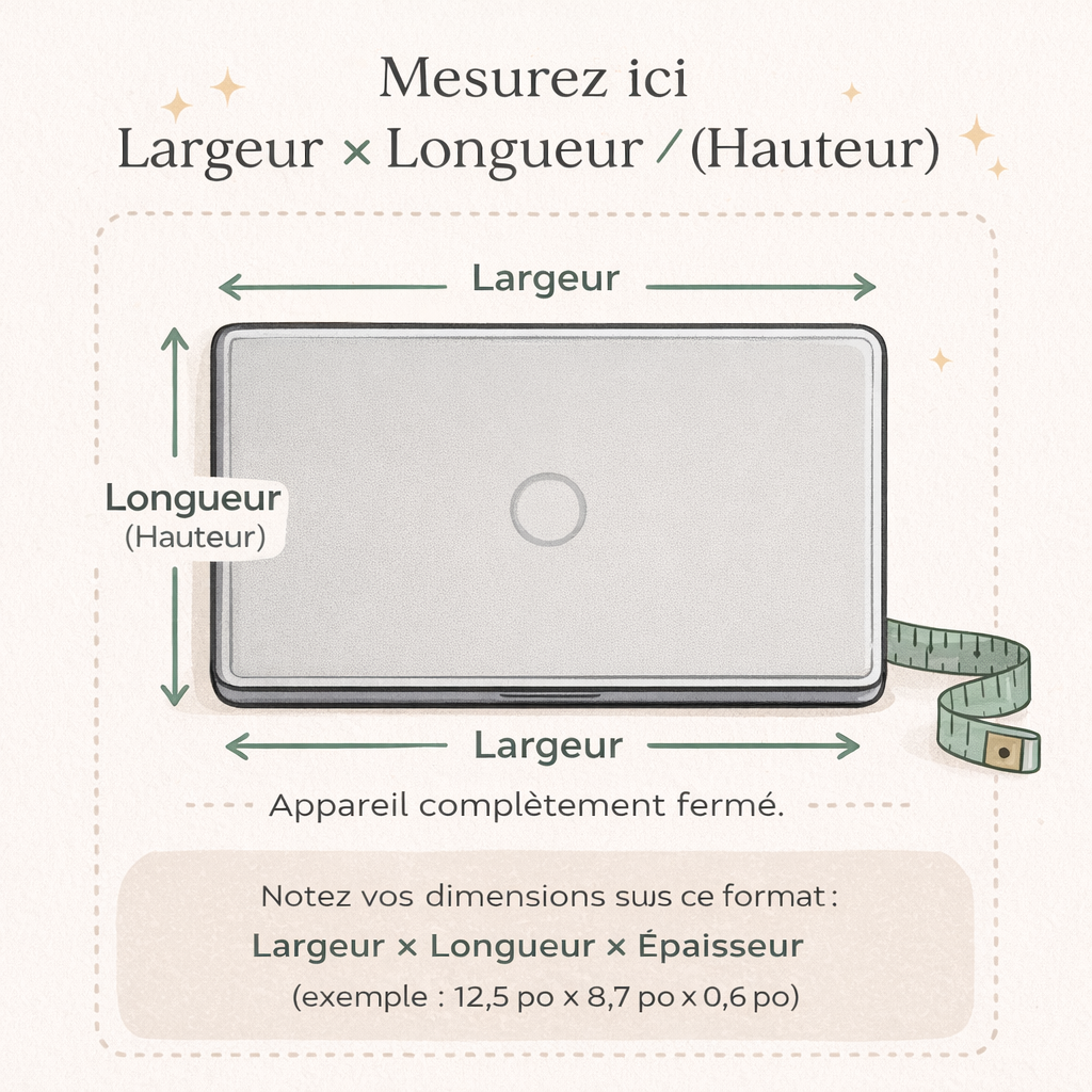 Étui matelassé à portable ou tablette - noir et blanc + mini fleur