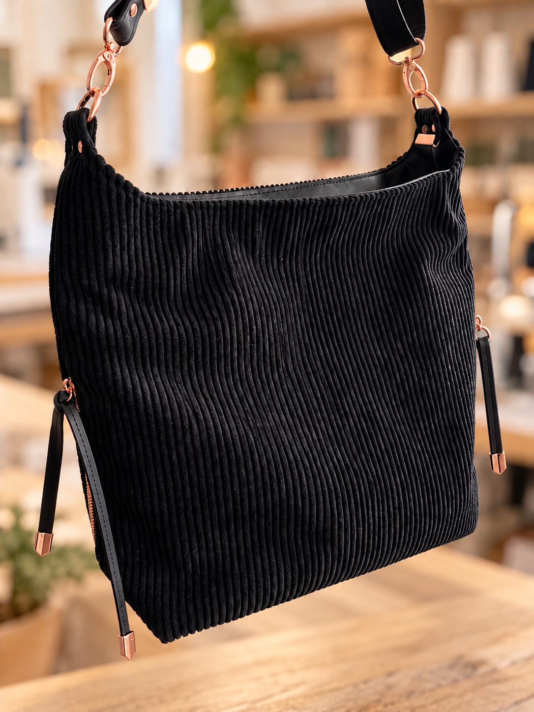 Nouveau modèle - Alopex - Corduroy Noir et rose gold
