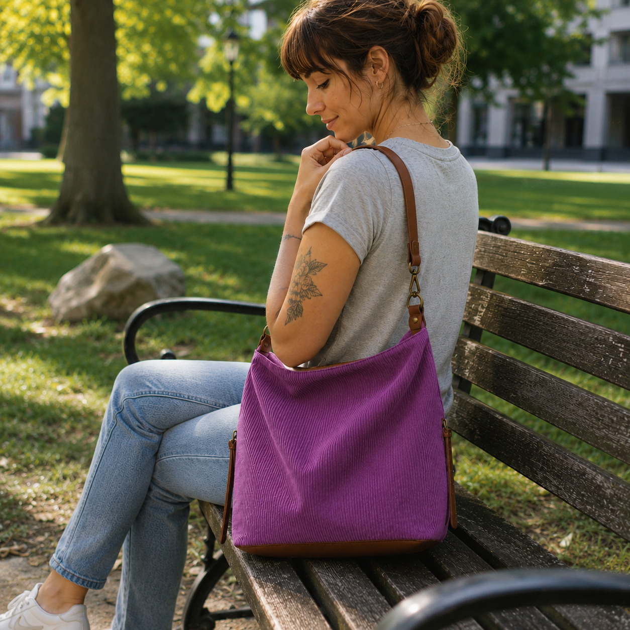 Nouveau modèle - Alopex - Mauve + cognac