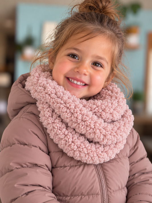 Cache cou - ENFANT twinning - uni rose délicat
