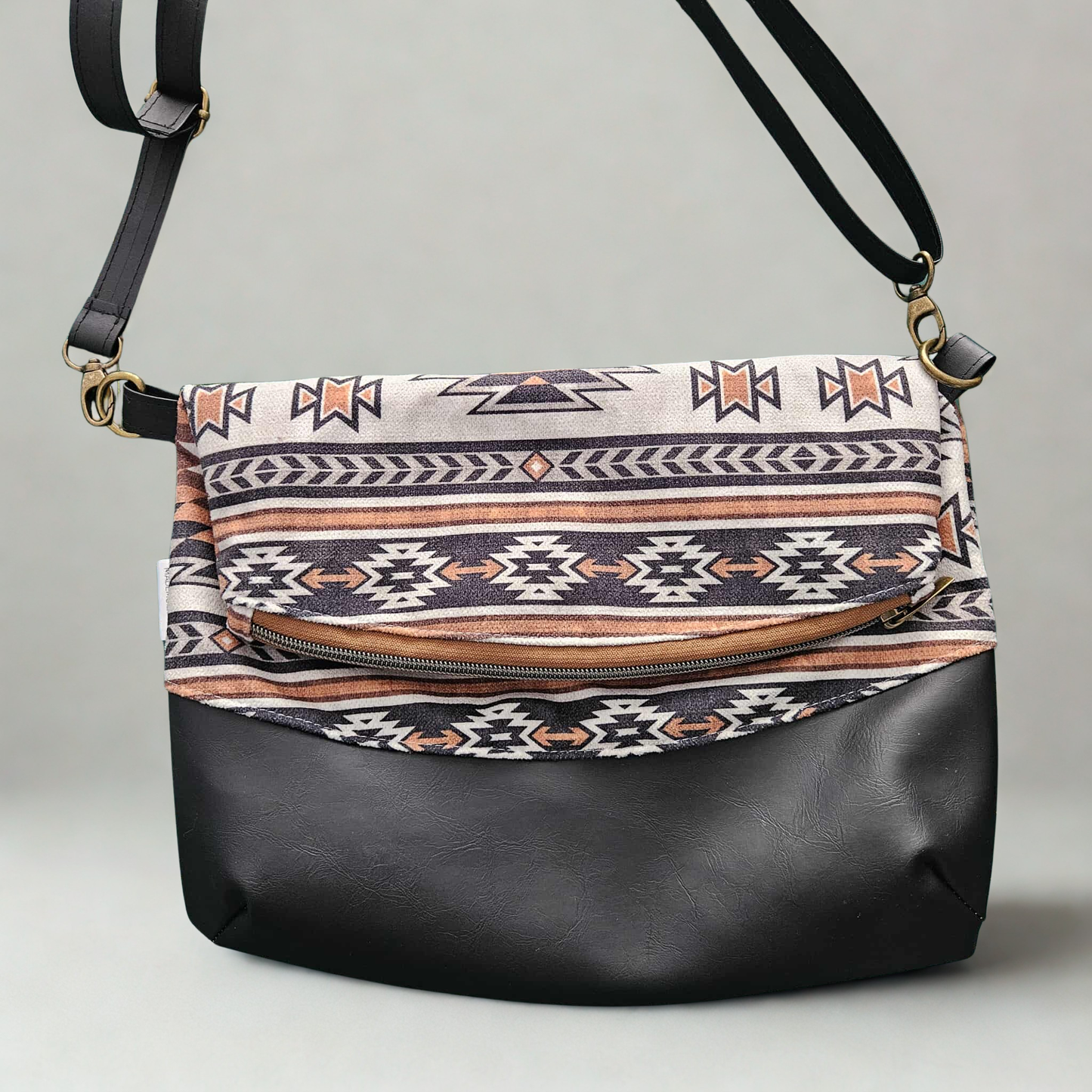 INDRI - Boho cognac, crème et noir