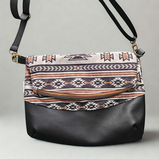 INDRI - Boho cognac, crème et noir