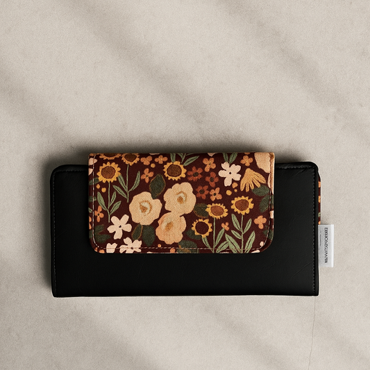 Portefeuille compact 12 espaces - tournesols sur bourgogne
