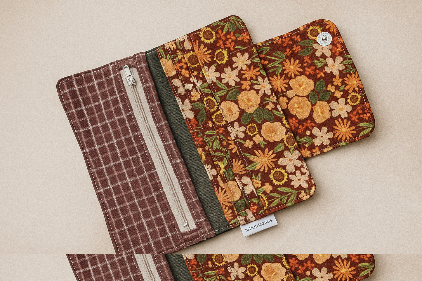 Portefeuille compact - 6 espaces - les fleurs d'abeille