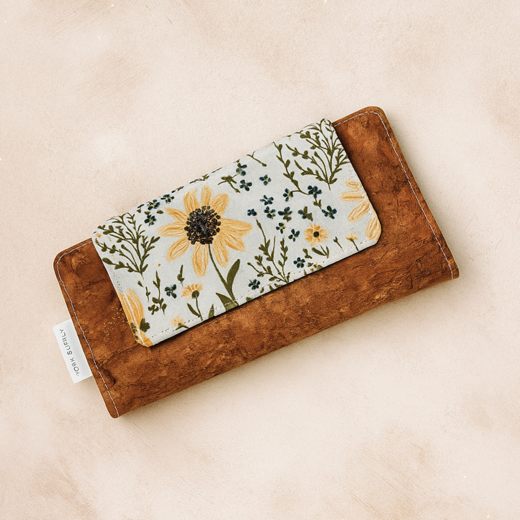 Portefeuille compact - 6 espaces - les fleurs d'abeille