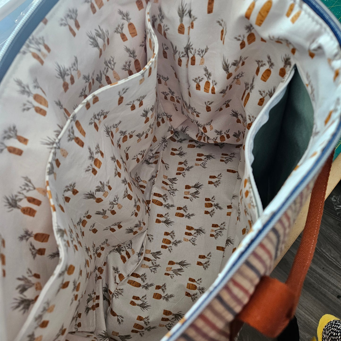 Sac à couches / Sac de travail - matelassé ligné - Réservé Camille