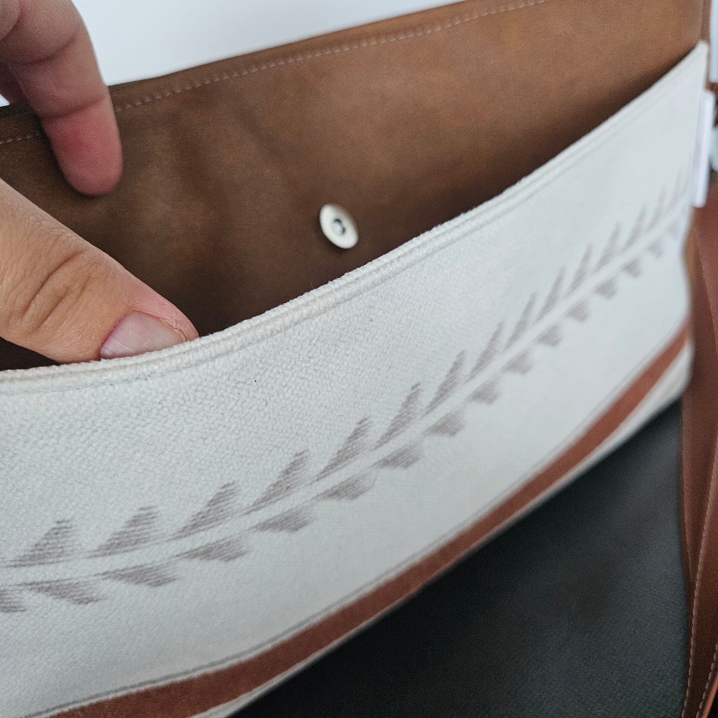 Prêt à partir- Nouveau modèle - boho blanc et cognac